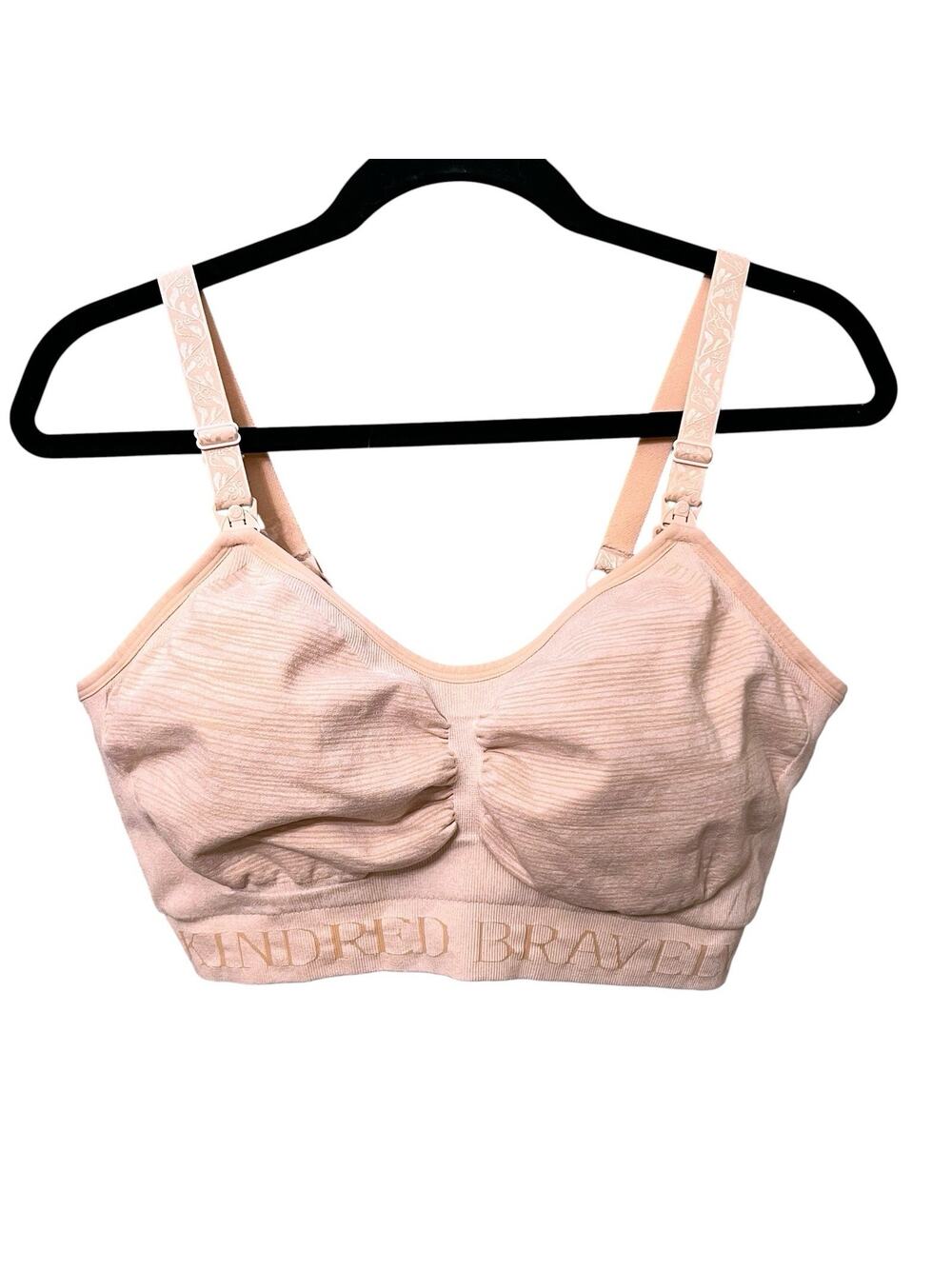 Kindred Bravely Sublime Nursing Pumping Bra Large Busty Peach Pink Hands Free